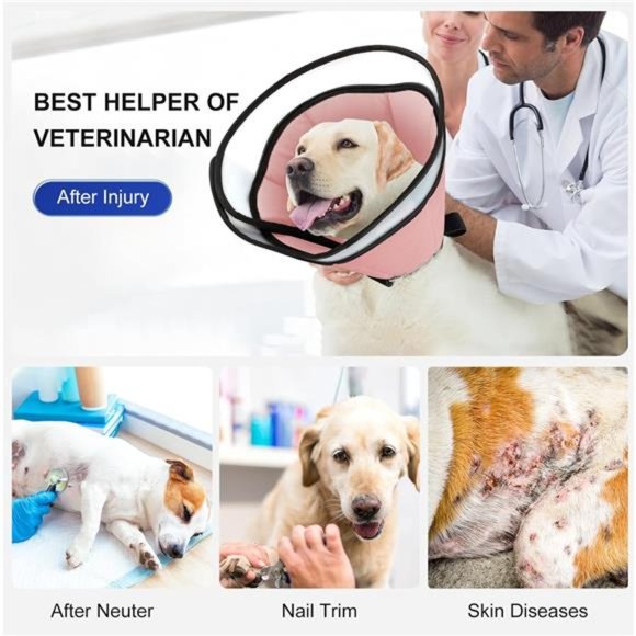 Dog Cone for Dogs After Surgery, Dog Cones, Soft Pet Recovery Cone - Picture 2 of 6